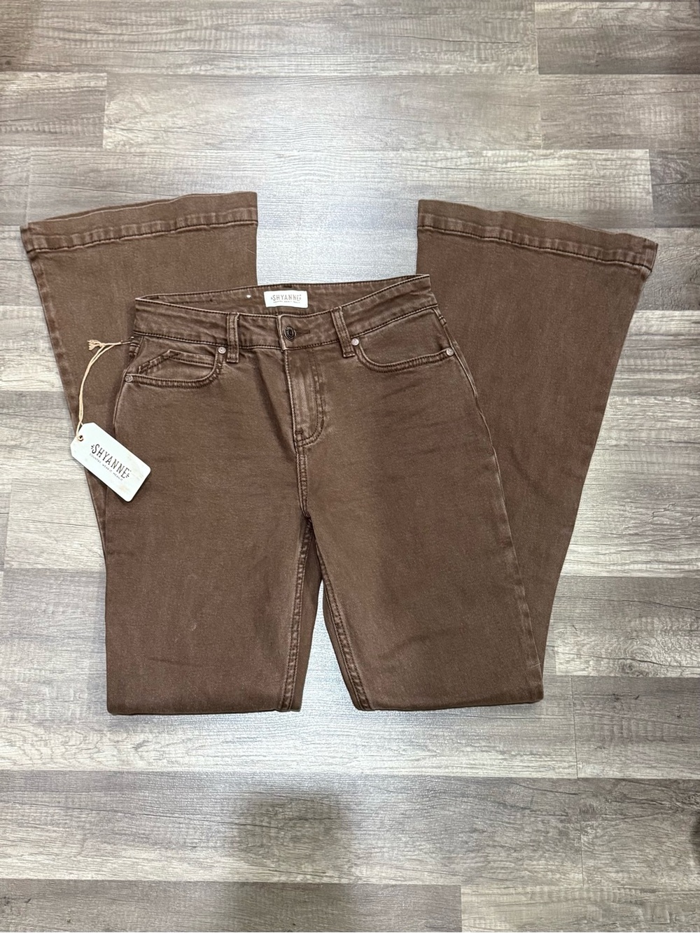 Shyanne Chocolate Brown High-Rise Wide-Leg Bell Bottom Jeans